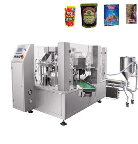 Rotary Spout Pouch Filling Machine for Edible Oil & Soy Sauce